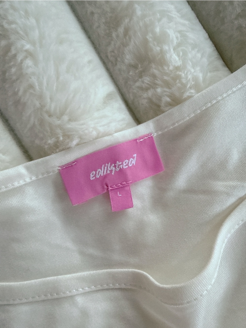 Edikted Abriana Ruched Waist Top White L - Picture 4 of 4